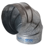 8" 90 deg Adjustable Metal Elbow, 30 ga